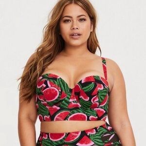 Watermelon underwire Push-Up strapless Bikini Top